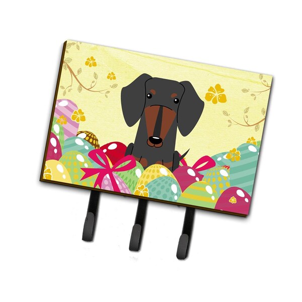 Carolines Treasures Easter Eggs Dachshund Black Tan Leash or Key Holder BB6132TH68 - main